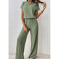 🔥 Jetzt 50% Rabatt! Damen Zweiteiler aus Rippstrick – Oberteil & Weite Hose für Sofort-Look