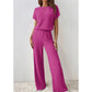 🔥 Jetzt 50% Rabatt! Damen Zweiteiler aus Rippstrick – Oberteil & Weite Hose für Sofort-Look