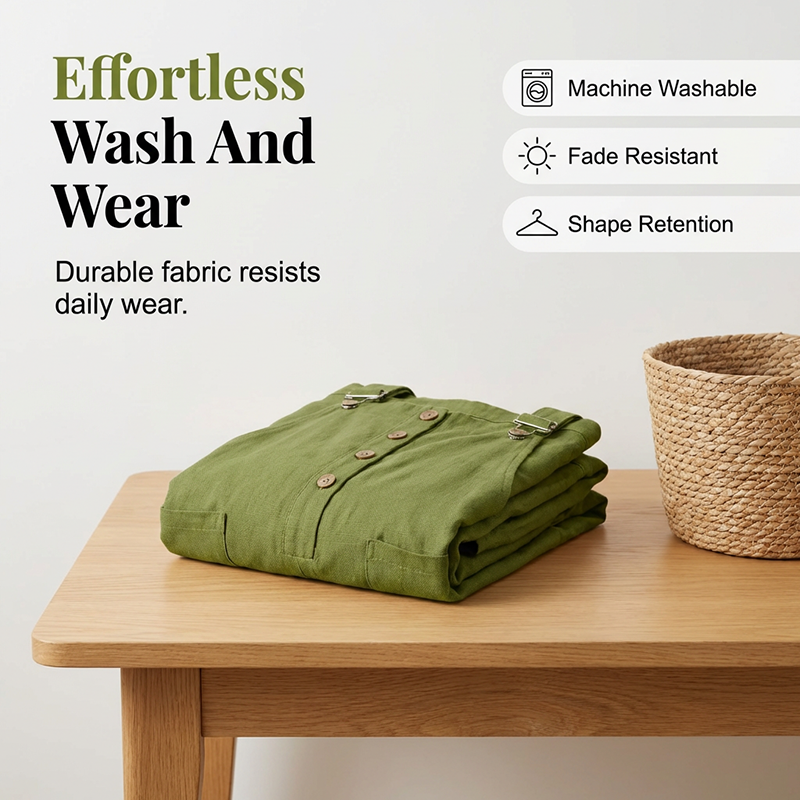 👖JETZT 70 % RABATT! 🌿 Lässige Damen-Latzhose mit Knopfleiste – Verstellbare Träger, atmungsaktives Material & bequeme Passform ✨