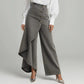 Asymmetrische Wickeljeans 👖 Eine Kombination aus Culottes und Hose, hochgeschnitten für optisch längere Beine, weit geschnitten und fließend, mit diagonal angeordneten Knöpfen – im Handumdrehen zur Fashionista! ✨