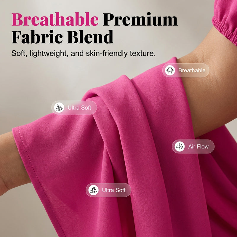 🌞Frühlingserwachen: 50% Rabatt!🎉Sommer-Traum: Romantisches Midikleid mit geraffter Taille & Puffärmeln