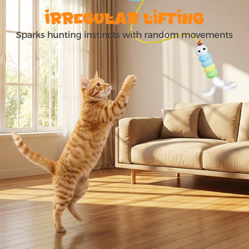 🐈 50% RABATT! 🎾 Automatisches einziehbares Katzenspielzeug – Bewegungsaktiviert, interaktiv & jagdfördernd – Ideal gegen Langeweile für Stubentiger zu Hause ✨