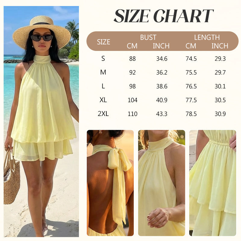 👗🌊 50% RABATT! Leicht fließendes Trägerkleid mit Wickeloptik & ausgestelltem Saum – Perfekt für Sommerpartys & Strand ✨