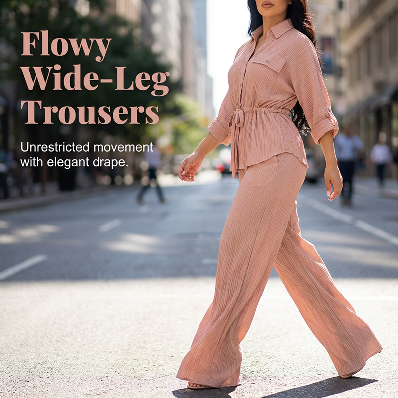 🌸 Damen Kordelzug-Shirt & Weithosen-Set – Bequem, Vielseitig & Perfekt Für Einen Lässigen Look 💃