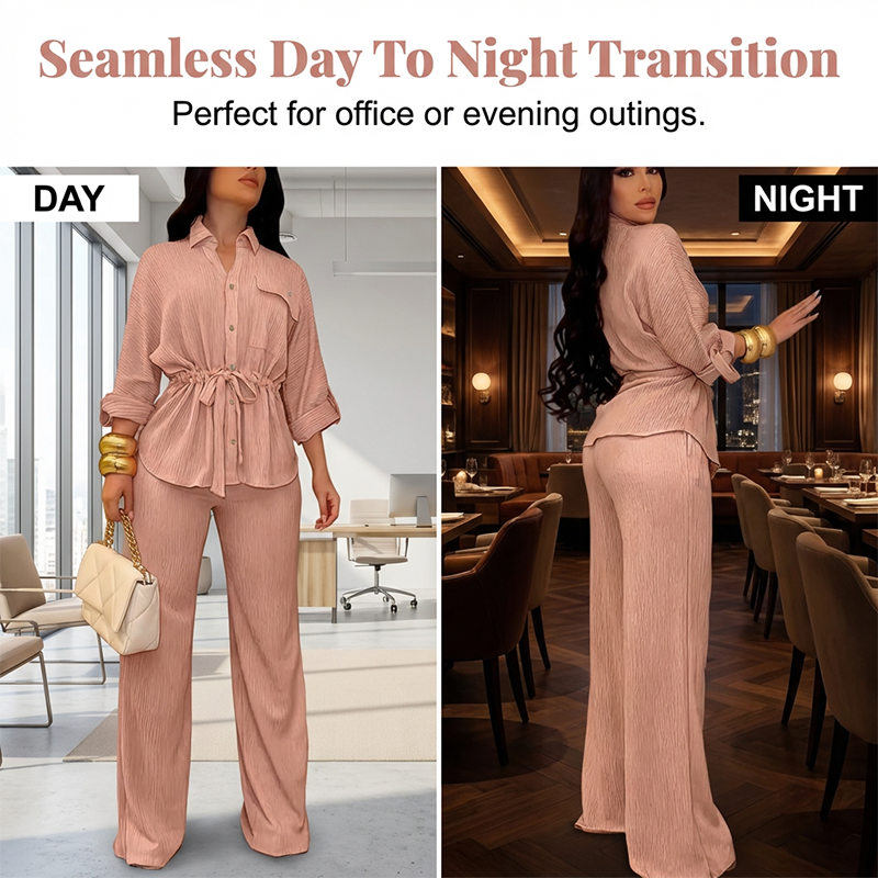 🌸 Damen Kordelzug-Shirt & Weithosen-Set – Bequem, Vielseitig & Perfekt Für Einen Lässigen Look 💃