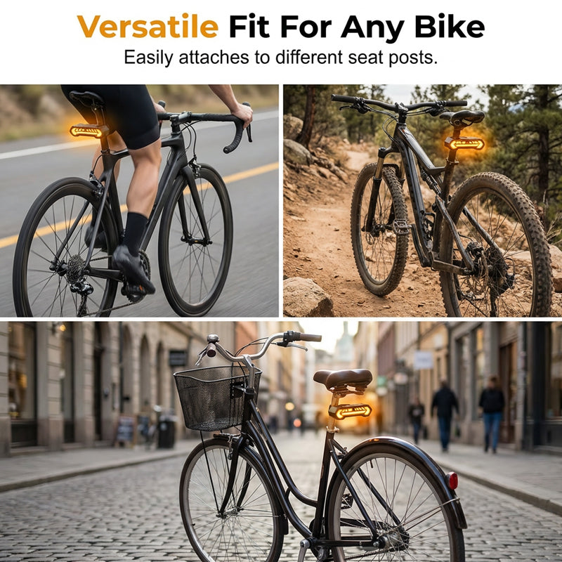Intelligente Fahrradbeleuchtung 🔦 Drahtloses Blinklicht + ferngesteuerte Richtungsanzeige 💡 Hohe Sichtbarkeit, wasserdicht, Schnellladung👀
