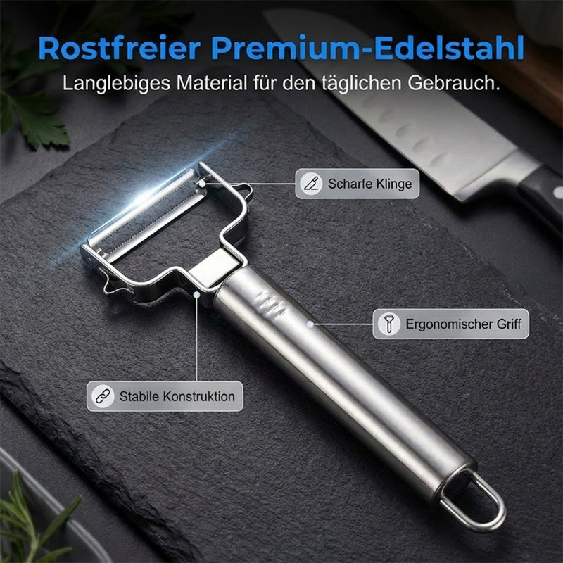 🥕 KAUFE 3, ERHALTE 1 GRATIS! 🔪 Multi-Funktions-Sparschäler & Julienne-Schneider aus Edelstahl – Rostfrei, Ergonomisch & Ideal Für Gemüse & Obst ✨