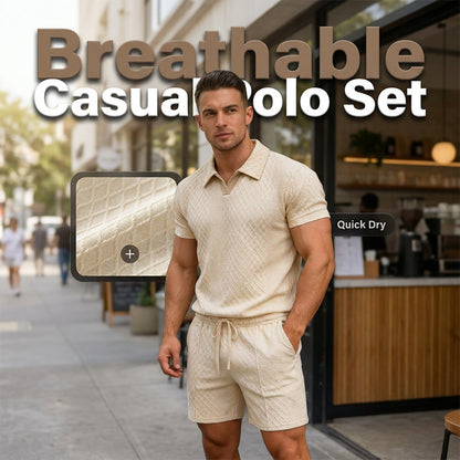✨Sommer-Sonderangebot 50% RABATT!☀️Neuheiten & Sonderangebote – Jacquard-Set aus T-Shirt und Shorts für Herren