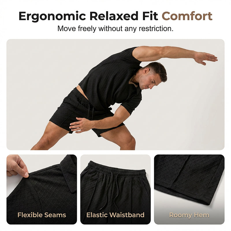 ✨Sommer-Sonderangebot 50% RABATT!☀️Neuheiten & Sonderangebote – Jacquard-Set aus T-Shirt und Shorts für Herren