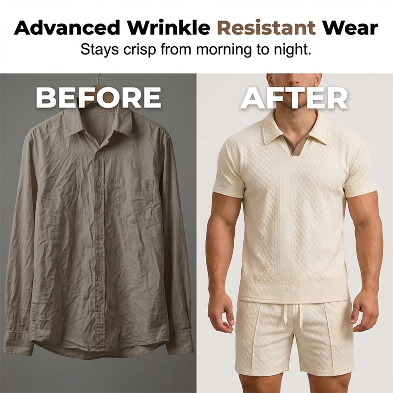 ✨Sommer-Sonderangebot 50% RABATT!☀️Neuheiten & Sonderangebote – Jacquard-Set aus T-Shirt und Shorts für Herren