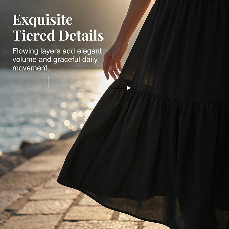 👗✨ Maxirock für Damen mit hoher Taille, Smok-Detail und A-Linien-Schnitt – 50% RABATT! Figurumarmend, lässig & perfekt für Alltag und festliche Anlässe 🌹