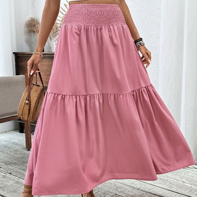 👗✨ Maxirock für Damen mit hoher Taille, Smok-Detail und A-Linien-Schnitt – 50% RABATT! Figurumarmend, lässig & perfekt für Alltag und festliche Anlässe 🌹