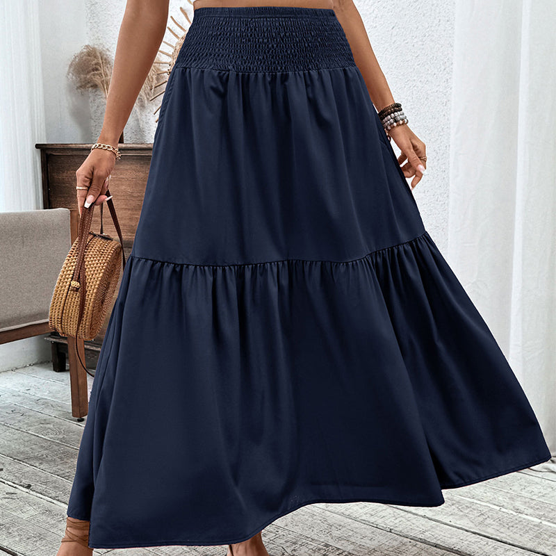 👗✨ Maxirock für Damen mit hoher Taille, Smok-Detail und A-Linien-Schnitt – 50% RABATT! Figurumarmend, lässig & perfekt für Alltag und festliche Anlässe 🌹