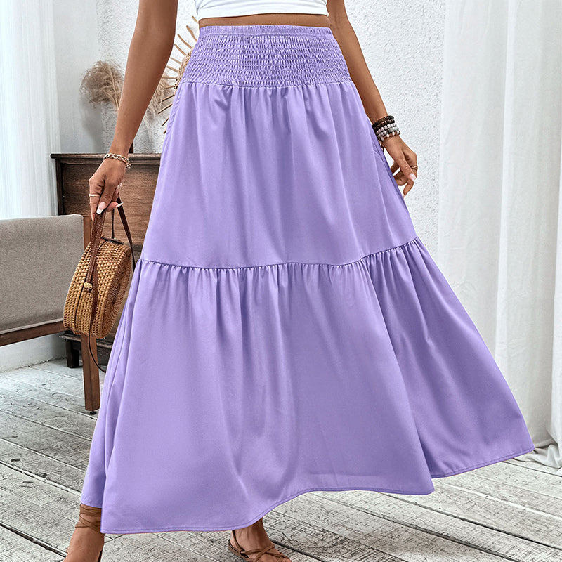 👗✨ Maxirock für Damen mit hoher Taille, Smok-Detail und A-Linien-Schnitt – 50% RABATT! Figurumarmend, lässig & perfekt für Alltag und festliche Anlässe 🌹