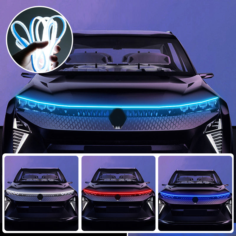 🚗 In 5 Min. zum High-Tech-Look – LED-Lichtleisten für die Motorhaube – Plug & Play, ohne Kabelsalat ✨