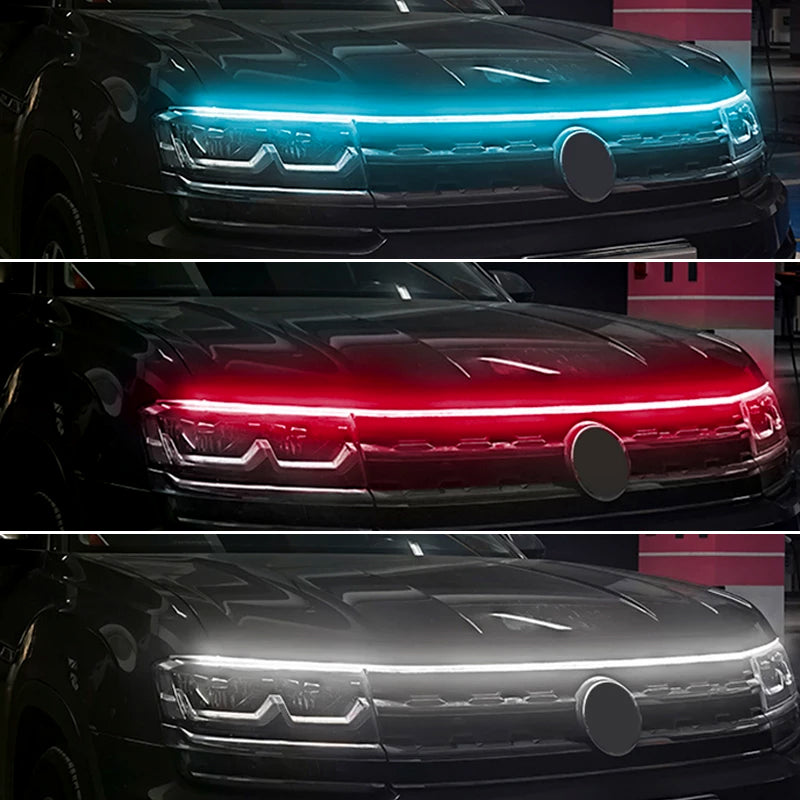 🚗 In 5 Min. zum High-Tech-Look – LED-Lichtleisten für die Motorhaube – Plug & Play, ohne Kabelsalat ✨