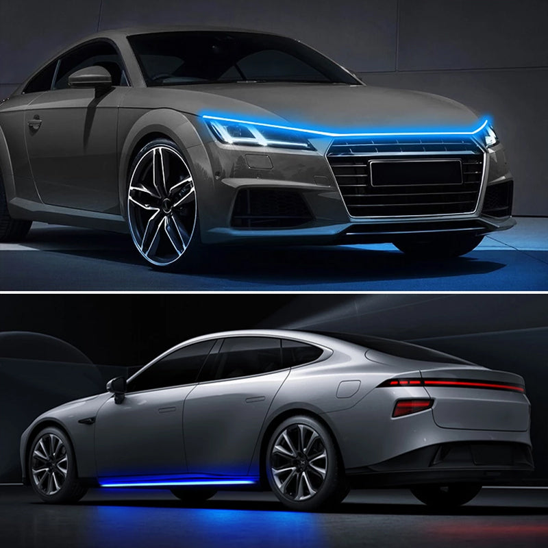 🚗 In 5 Min. zum High-Tech-Look – LED-Lichtleisten für die Motorhaube – Plug & Play, ohne Kabelsalat ✨