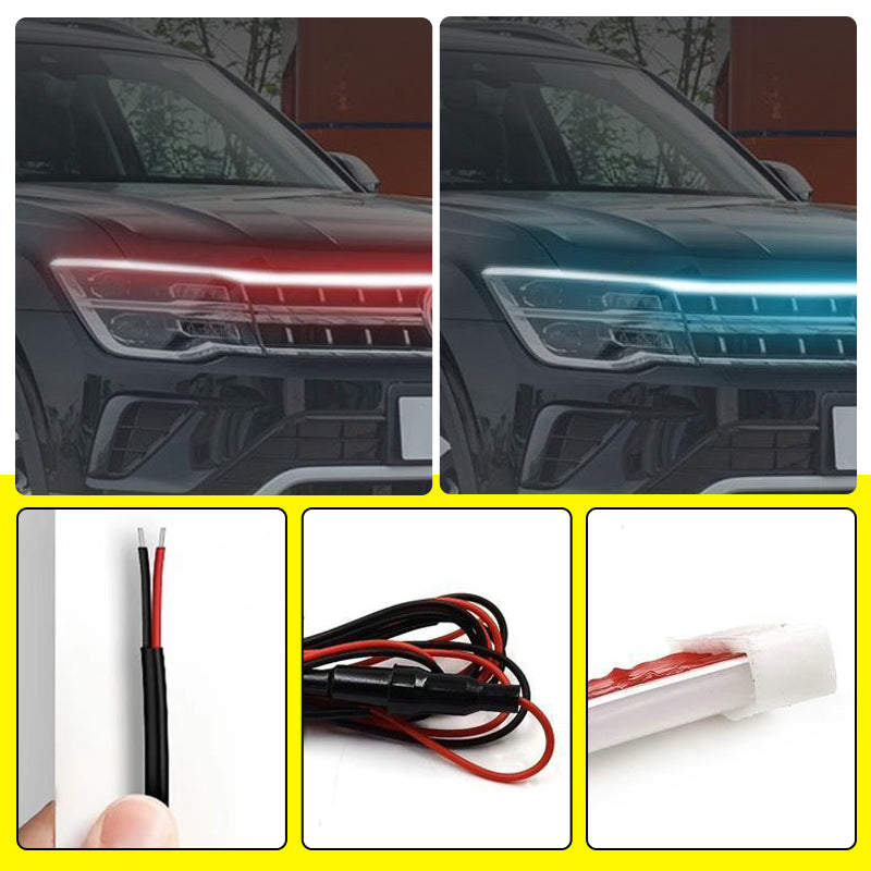 🚗 In 5 Min. zum High-Tech-Look – LED-Lichtleisten für die Motorhaube – Plug & Play, ohne Kabelsalat ✨
