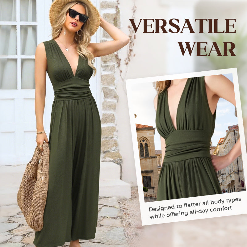 👖 LIMITED-TIME 50% RABATT! ✨ Damen-Jumpsuit "Confidence" – V-Ausschnitt, Figurschmeichelnd, Leicht, Vielseitig ✨