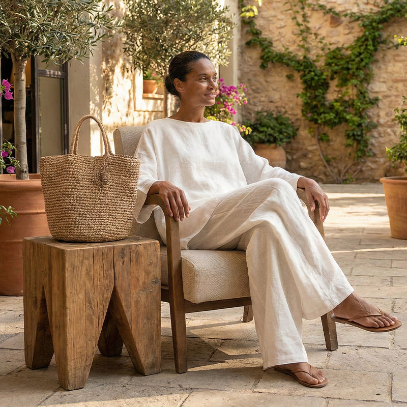 👗 50% RABATT! 🛍️ Damenset: Langes Oberteil & weite Hose – Fließender Stoff, bequemer Schnitt & perfekt für Büro, Freizeit oder besondere Anlässe – stilvoll und vielseitig ✨