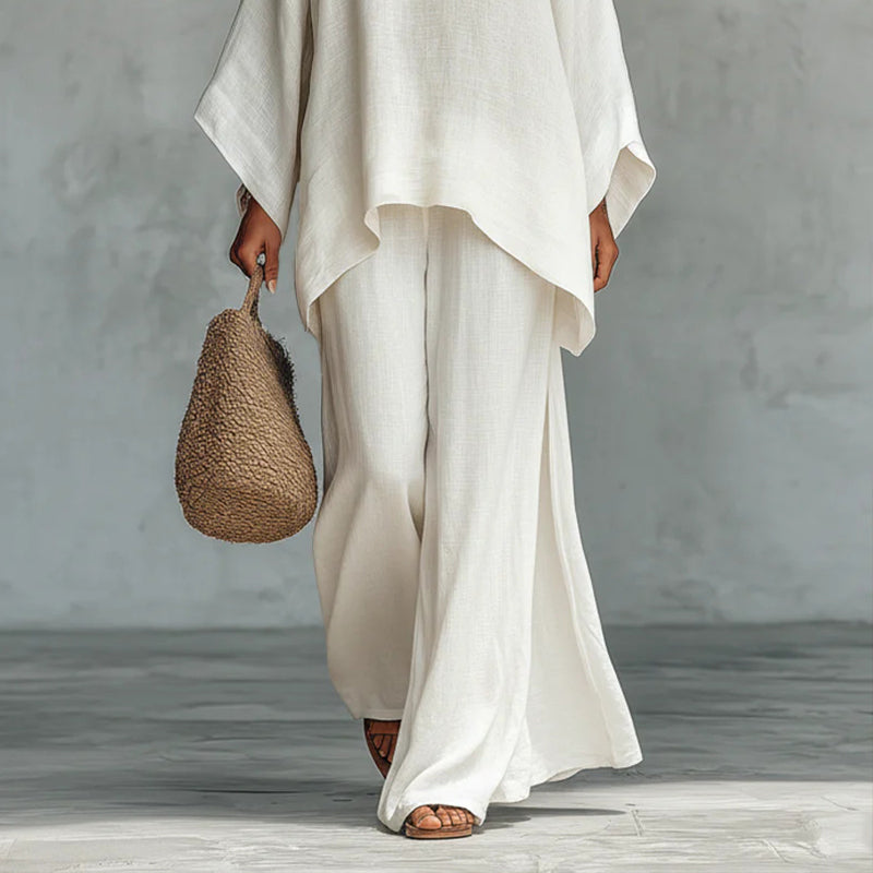 👗 50% RABATT! 🛍️ Damenset: Langes Oberteil & weite Hose – Fließender Stoff, bequemer Schnitt & perfekt für Büro, Freizeit oder besondere Anlässe – stilvoll und vielseitig ✨