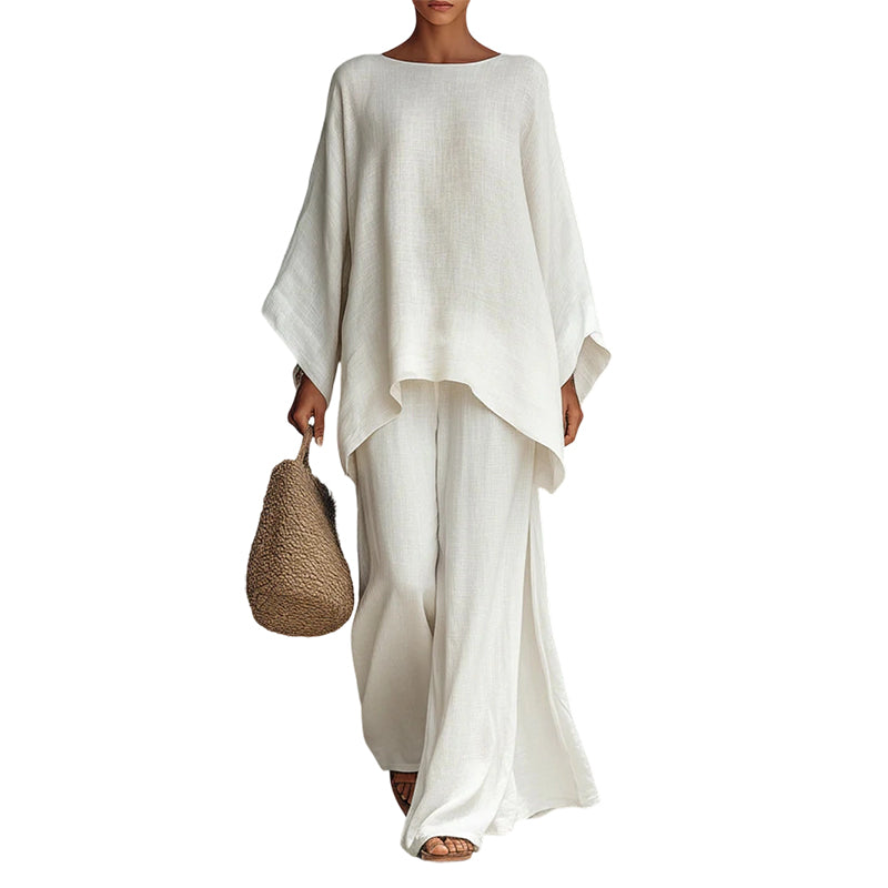 👗 50% RABATT! 🛍️ Damenset: Langes Oberteil & weite Hose – Fließender Stoff, bequemer Schnitt & perfekt für Büro, Freizeit oder besondere Anlässe – stilvoll und vielseitig ✨