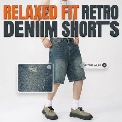 👖🔥 49% RABATT! Vintage-Jeansshorts für Herren – Mit lockerer Passform, zerrissenem Look & lässigem Retro-Charme ⏳
