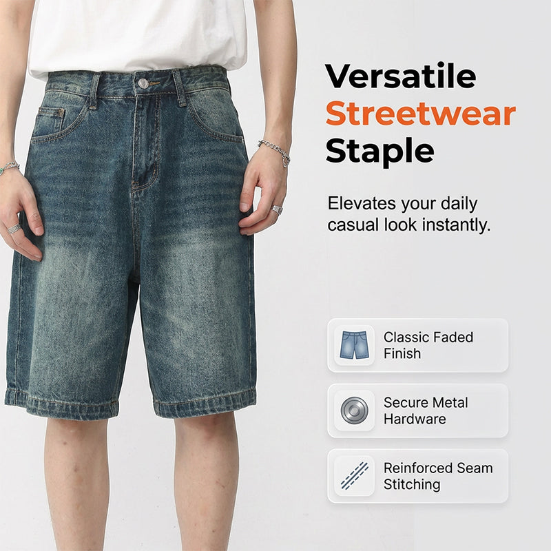 👖🔥 49% RABATT! Vintage-Jeansshorts für Herren – Mit lockerer Passform, zerrissenem Look & lässigem Retro-Charme ⏳