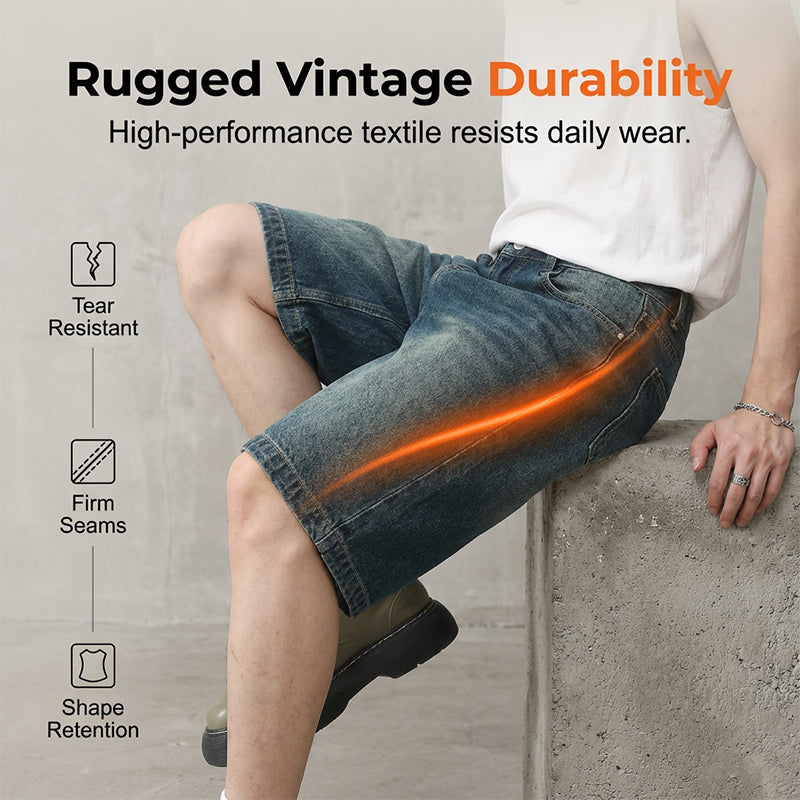 👖🔥 49% RABATT! Vintage-Jeansshorts für Herren – Mit lockerer Passform, zerrissenem Look & lässigem Retro-Charme ⏳