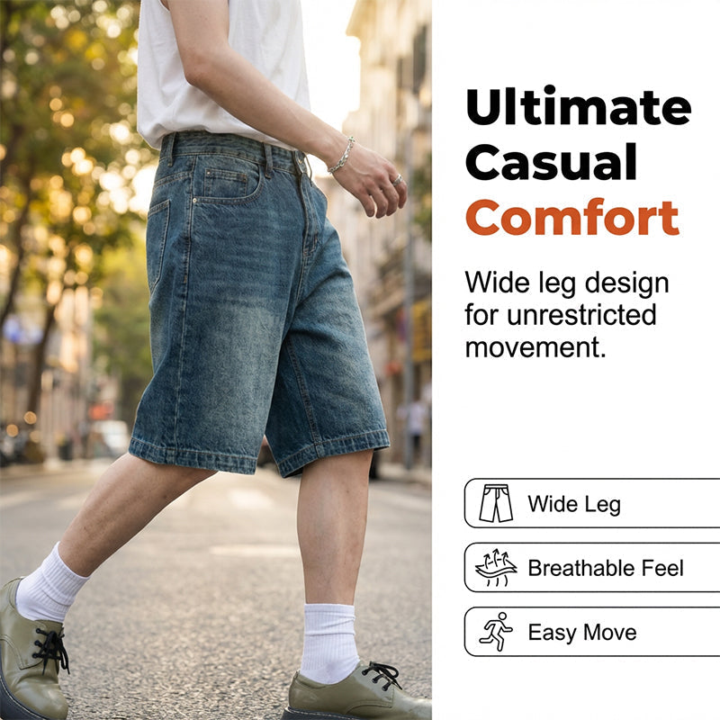 👖🔥 49% RABATT! Vintage-Jeansshorts für Herren – Mit lockerer Passform, zerrissenem Look & lässigem Retro-Charme ⏳