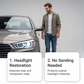 📢2 kaufen, 1 gratis – nur für kurze Zeit⏰ Auto-Scheinwerfer Pflegeset – tägliche Reinigung, Entfernung von Schmutz & UV-Schutz für klare Sicht 🚗✨