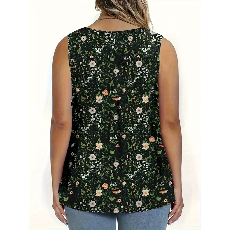 👚 50% RABATT! ☀️ Ärmelloses Damen-Top – Mit Print, Knopfleiste & Leichtem Stoff, Perfekt Für Heiße Tage Und Einen Frischen Look ✨