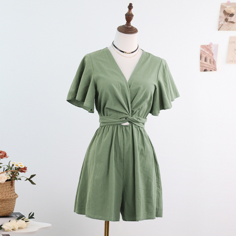 👖✨ 50% RABATT! Eleganter Overall mit Ausschnitt an der Taille – Lässig, figurbetont & perfekt für Frühling & Sommer 🌸