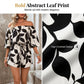 💃 Wochenangebot: 50% sparen! Französischer Off-Shoulder Shorts Jumpsuit – Abstraktes Blattmuster & Kordelzug – Perfekt für entspannte Sommertage