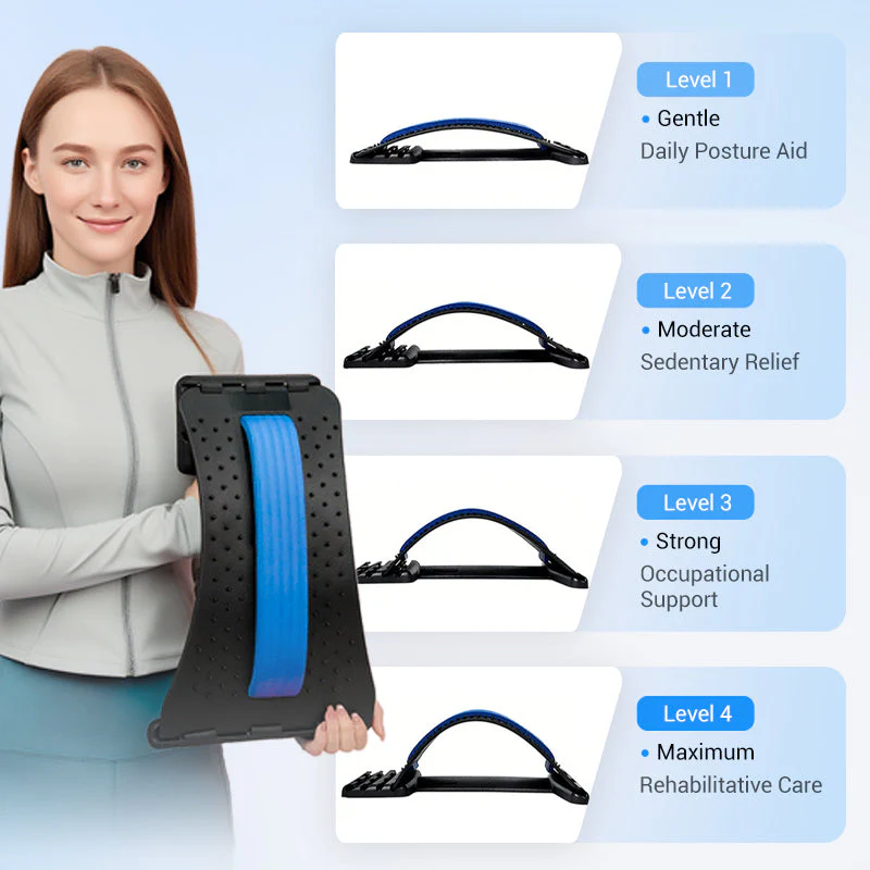 🥳🔥Lendenwirbel-Stretcher mit Magnetfeldtherapie & Akupunkturmassage – 3-in-1 Rückenstütze gegen Verspannungen