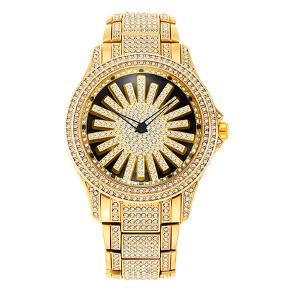 ⌚ LIMITIERTES ANGEBOT: 50% RABATT! 💎 Herrenuhr mit drehbarer Lünette – Vollbesetzt mit funkelnden Steinen & Präzises Quarzwerk ✨