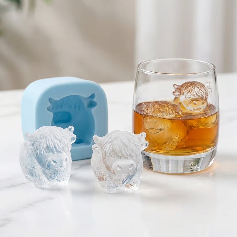 🐮 6-förmige Mini-Highland-Cow-Eiswürfel- & Dessertform 🧊🍪 Niedliche 3D-Eiswürfel für Getränke, Partys und Geschenke 💕
