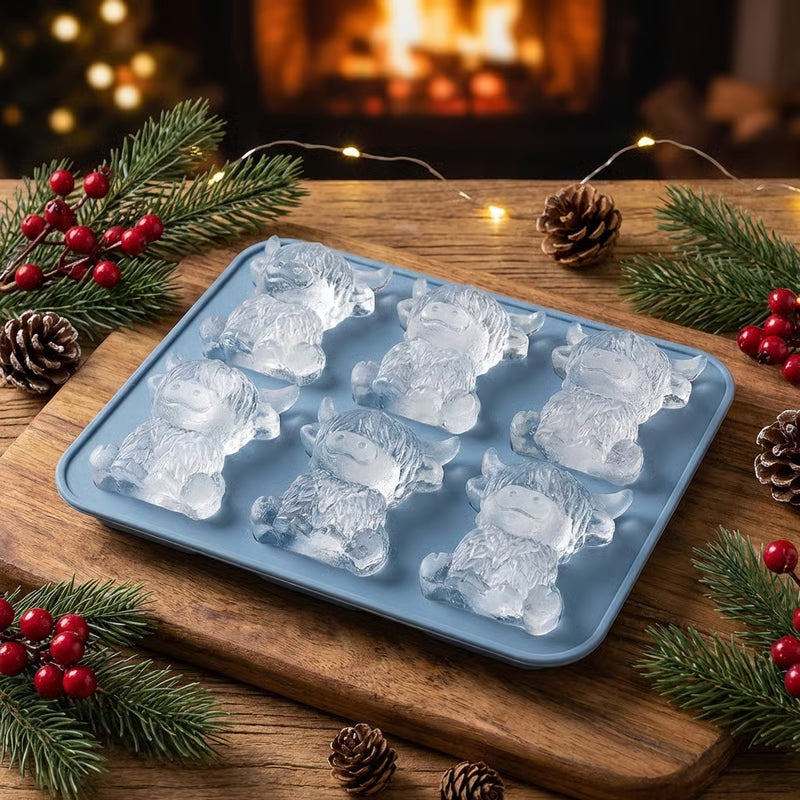 🐮 6-förmige Mini-Highland-Cow-Eiswürfel- & Dessertform 🧊🍪 Niedliche 3D-Eiswürfel für Getränke, Partys und Geschenke 💕