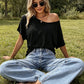 👕☀️ 50% RABATT! Off-Shoulder T-Shirt für Damen – Lässig, sommerlich & perfekt für warme Tage 🌸