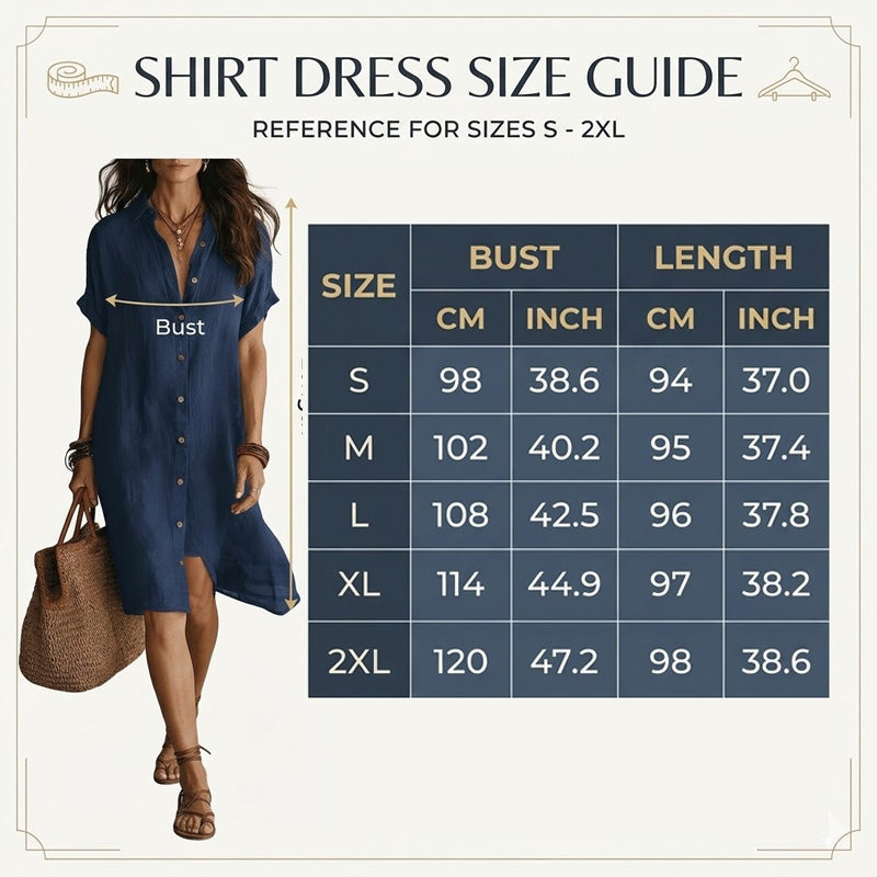 👔✨ Kurzärmeliges Hemdkleid für Damen – 50% RABATT! Leicht, lässig & perfekt für Büro, Date oder besondere Anlässe 🌿