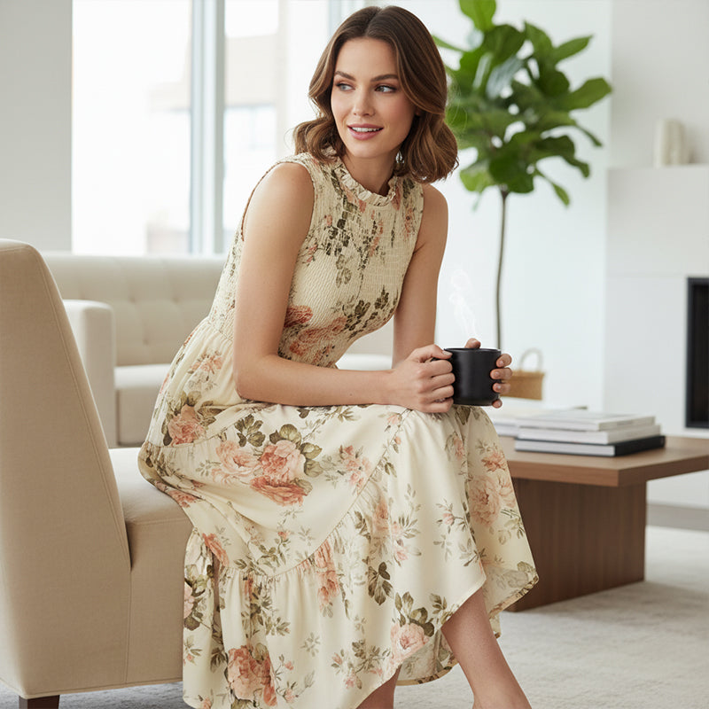 👗🌸 50% RABATT! Ärmelloses Freizeitkleid mit Blumenmuster für Damen – Leicht, lässig & perfekt für den Sommer 🌼