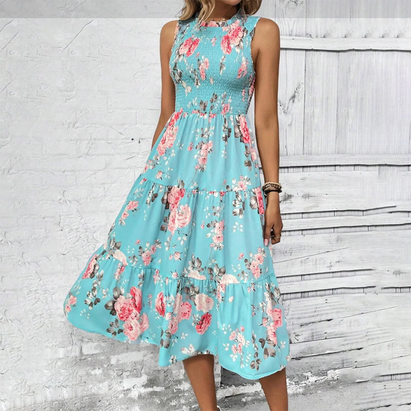 👗🌸 50% RABATT! Ärmelloses Freizeitkleid mit Blumenmuster für Damen – Leicht, lässig & perfekt für den Sommer 🌼