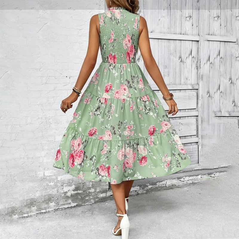 👗🌸 50% RABATT! Ärmelloses Freizeitkleid mit Blumenmuster für Damen – Leicht, lässig & perfekt für den Sommer 🌼
