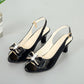 👡50% Rabatt – Elegante Damensandalen | Schleifendetail + PU-Obermaterial, ideal für Sommer & Büro ✨