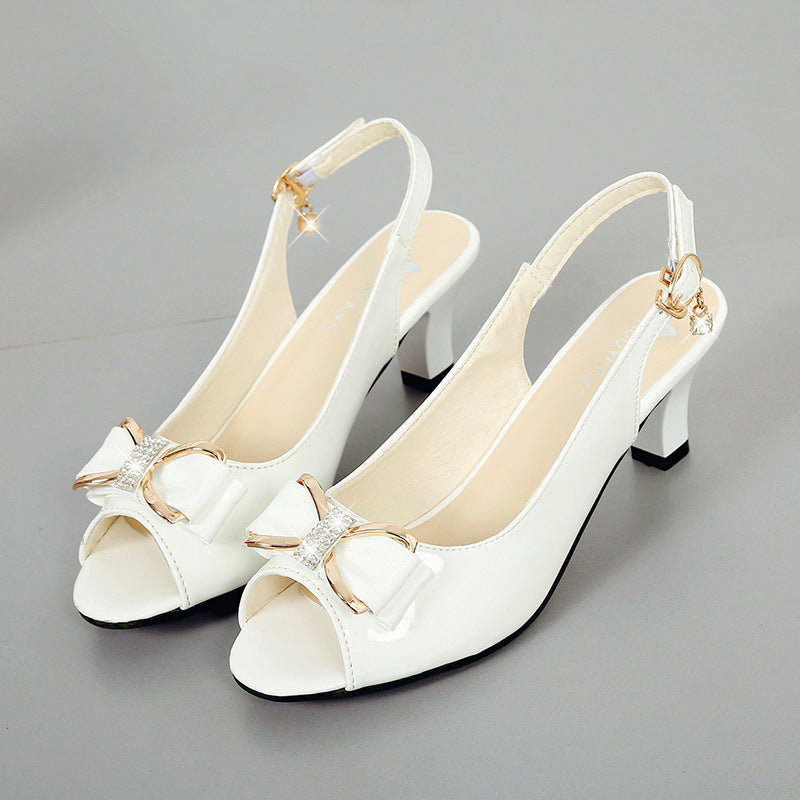 👡50% Rabatt – Elegante Damensandalen | Schleifendetail + PU-Obermaterial, ideal für Sommer & Büro ✨