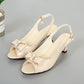 👡50% Rabatt – Elegante Damensandalen | Schleifendetail + PU-Obermaterial, ideal für Sommer & Büro ✨