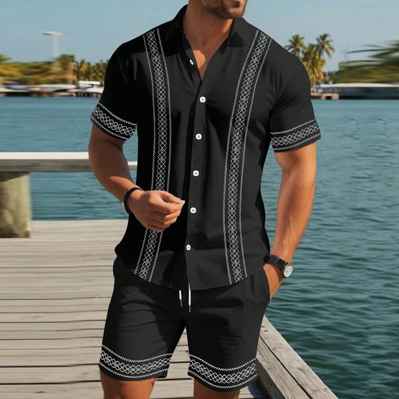 ✨ 2026 NEUHEIT • 50 % RABATT ✨Herren-Set aus Kurzarmhemd und Shorts mit Blumenmuster
