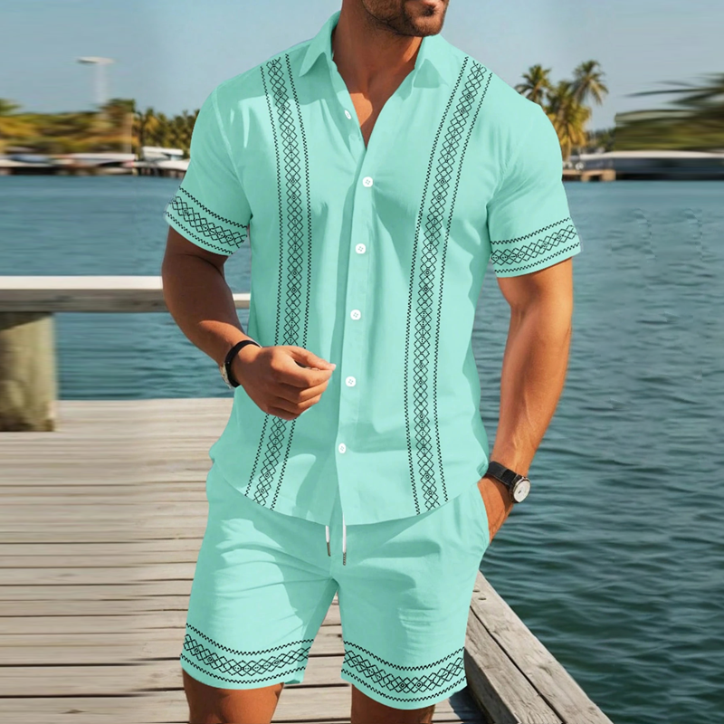 ✨ 2026 NEUHEIT • 50 % RABATT ✨Herren-Set aus Kurzarmhemd und Shorts mit Blumenmuster