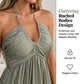 👗✨ 50 % RABATT! Damen Neckholder-Minikleid mit gerafftem Oberteil & Stufenrock – Feminin, figurbetont & perfekt für Parties, Dates & Sommerabende 🌸