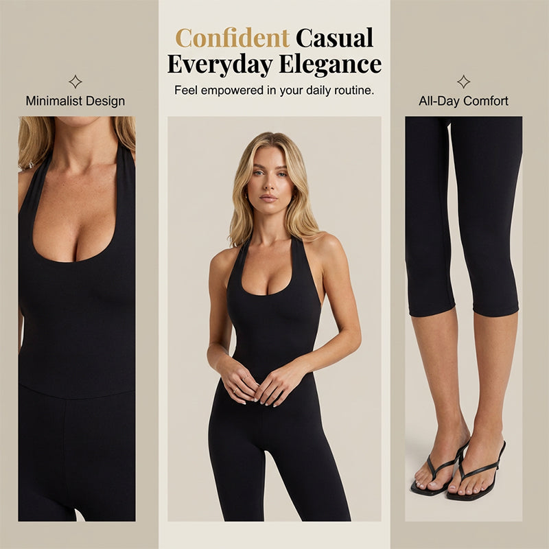 🧘‍♀️ 50% RABATT! 🔥 Bodycon Fitness- und Yoga-Jumpsuit – Figurumarmend, feuchtigkeitsableitend & perfekt für Training, Pilates oder Studio-Sessions 🌿